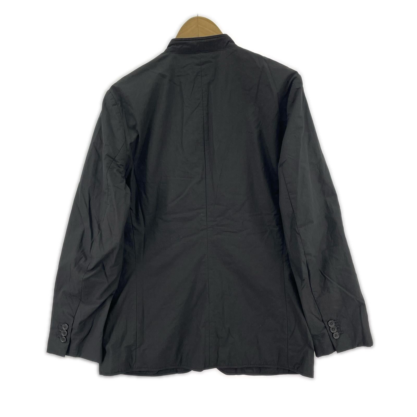 テーラードジャケット 山内 ノーカラー 黒 19ss33 (3) 3 ブラック