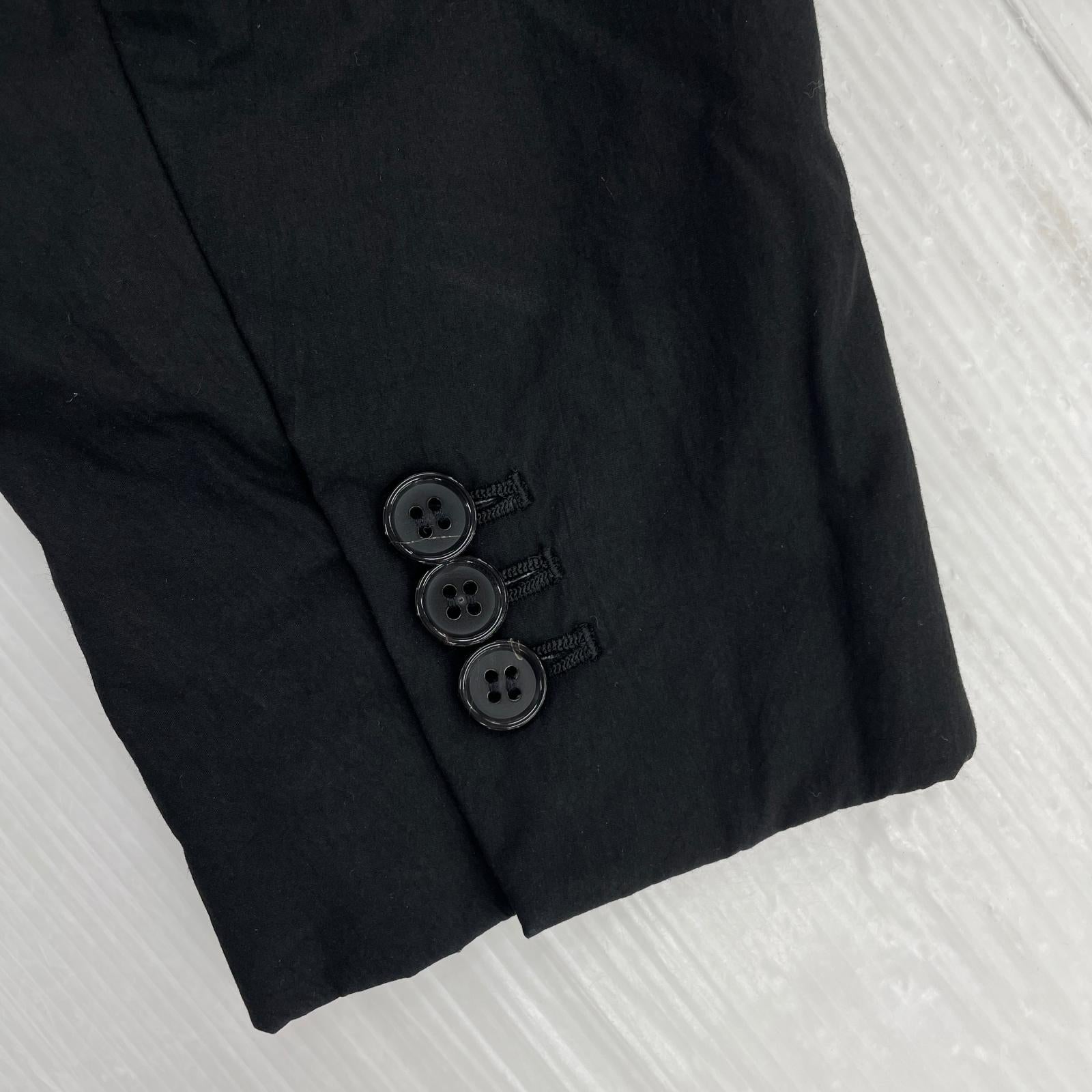 テーラードジャケット 山内 ノーカラー 黒 19ss33 (3) 3 ブラック