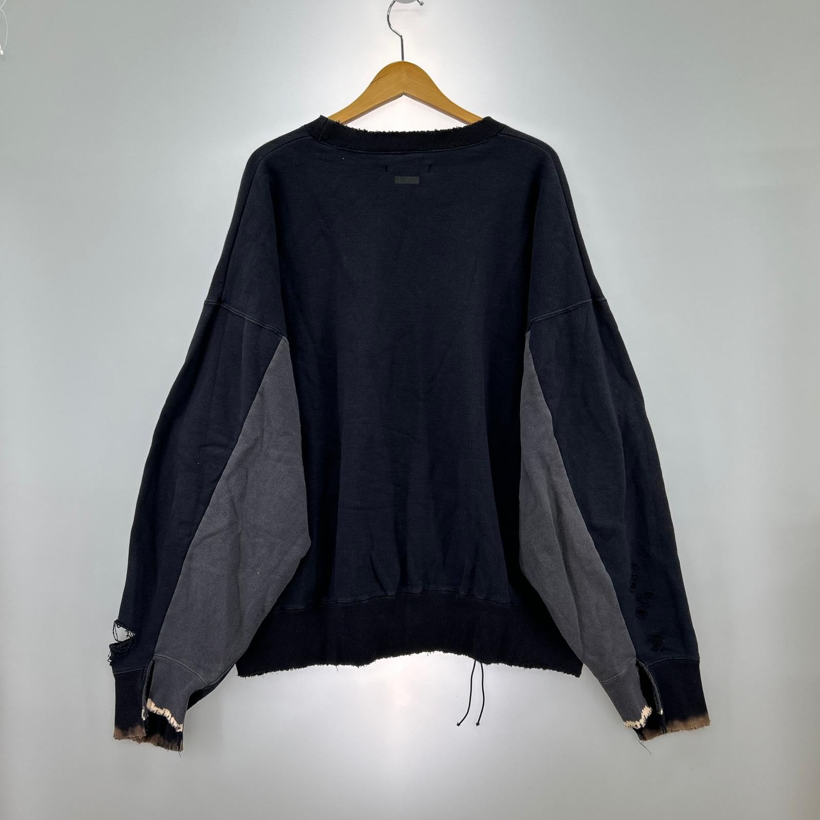 スウェット リビルド ダメージ加工 黒 M M ネイビー
