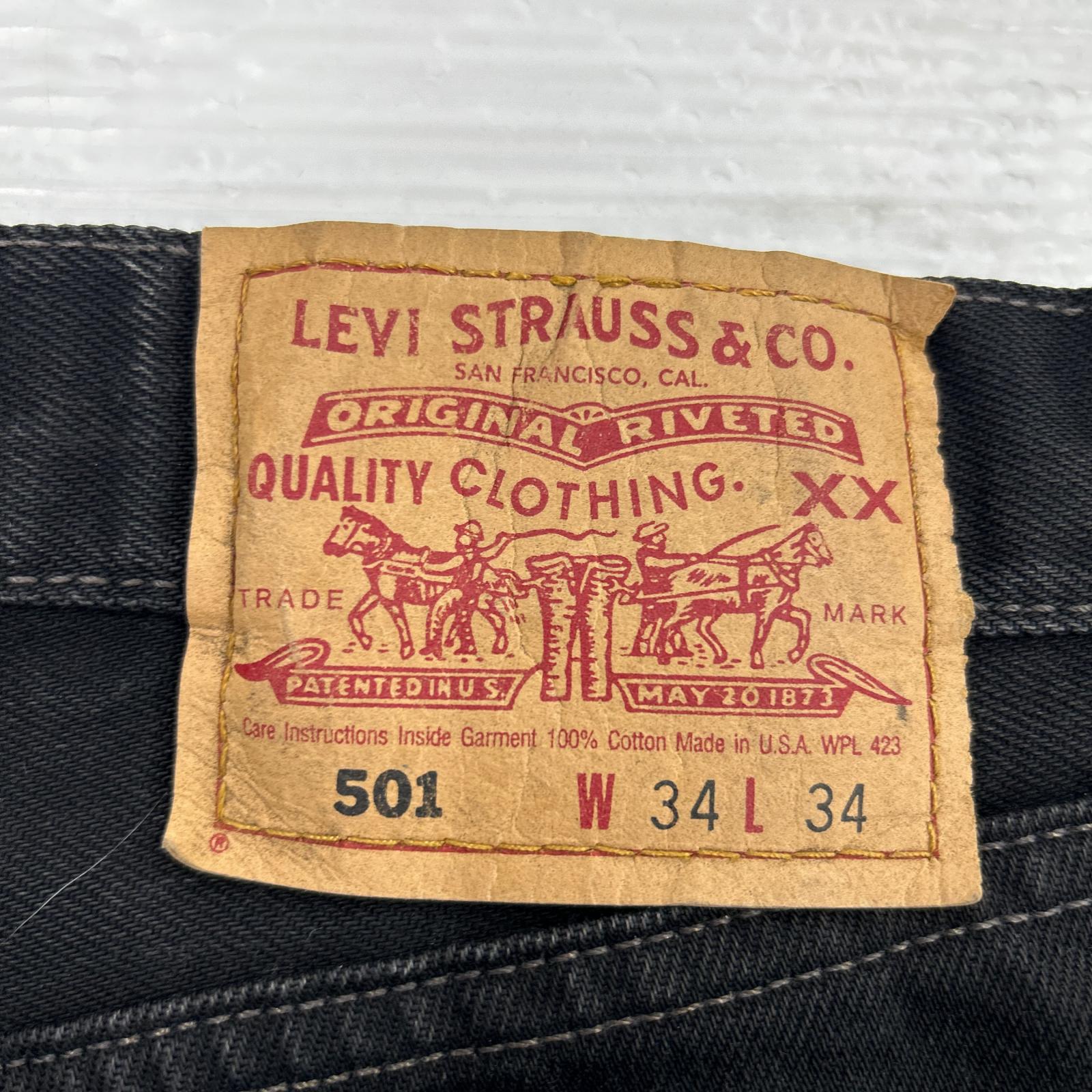 デニムパンツ 2000年製 USA製 後染めブラック W34 34 ブラック