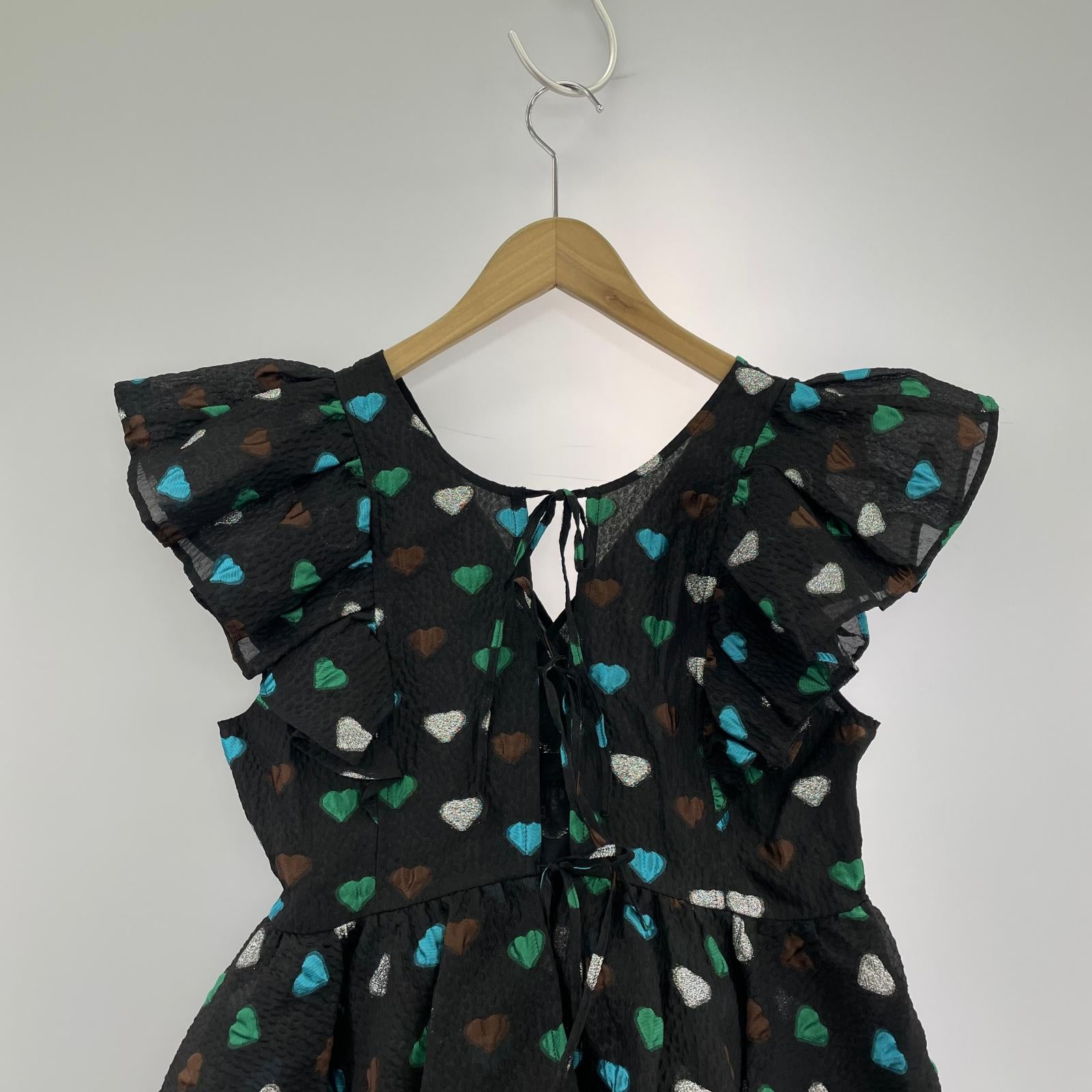チュニック Heart Jacquard Tunic ハート総柄 黒 (F) ブラック