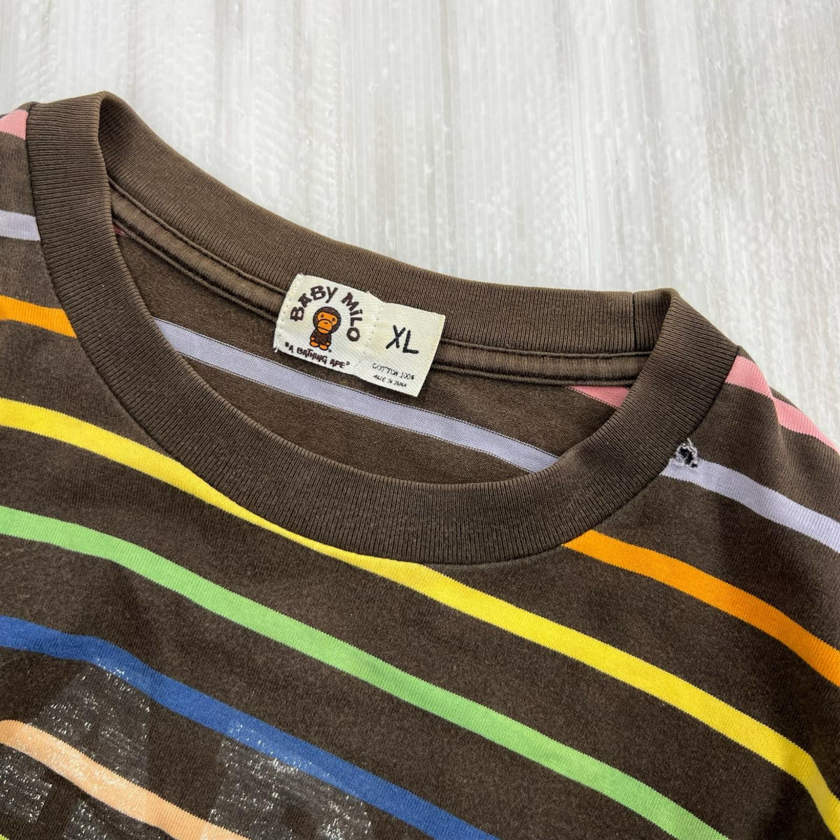 半袖Ｔシャツ ﾎﾞｰﾀﾞｰ ﾌﾞﾗｳﾝ (XL)