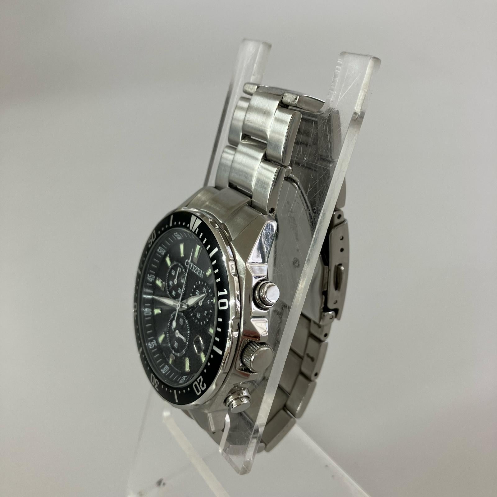 腕時計 CITIZEN エコドライブ クロノグラフ 腕時計 H500-S064538 ブラック