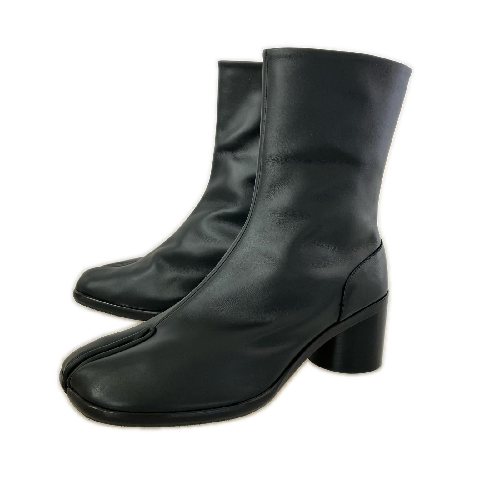ブーツ c/o tabi soft leather heeled ankle boot ブラック