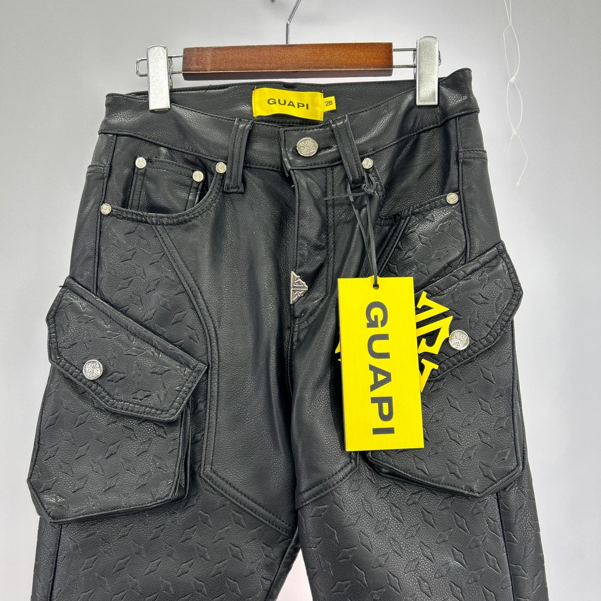 パンツ GUAPI Black Coffin Arc Leather Pant レザーパンツ 28 黒 ブラック