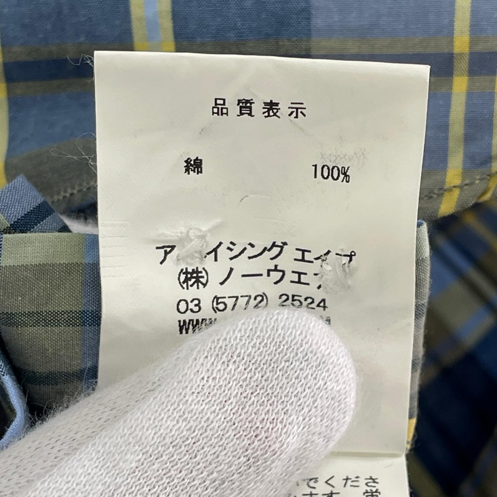 半袖シャツ ×MR.BATHING APE　BDｼｬﾂ S ブルー