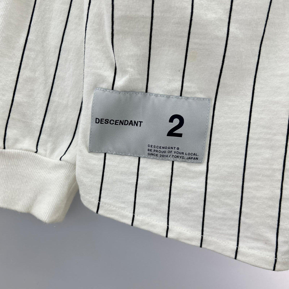 長袖シャツ DESCENDANT 22SS BLEEK BASEBALL LS SHIRT 2 ホワイト×ネイビー 2 ホワイト