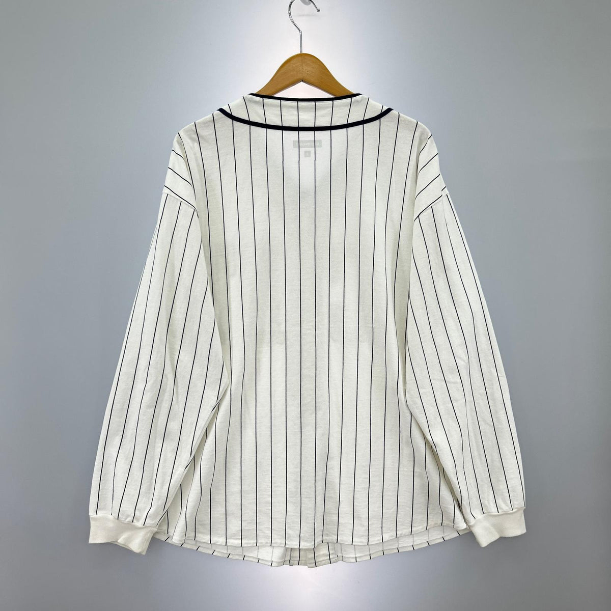 長袖シャツ DESCENDANT 22SS BLEEK BASEBALL LS SHIRT 2 ホワイト×ネイビー 2 ホワイト