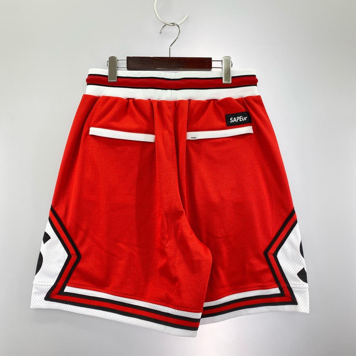 ショートパンツ ロゴ バスケットショーツ　赤×白　XL レッド