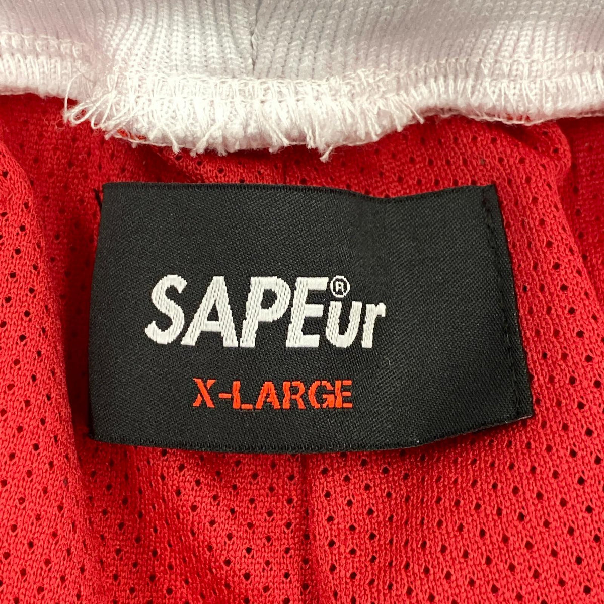 ショートパンツ ロゴ バスケットショーツ　赤×白　XL レッド