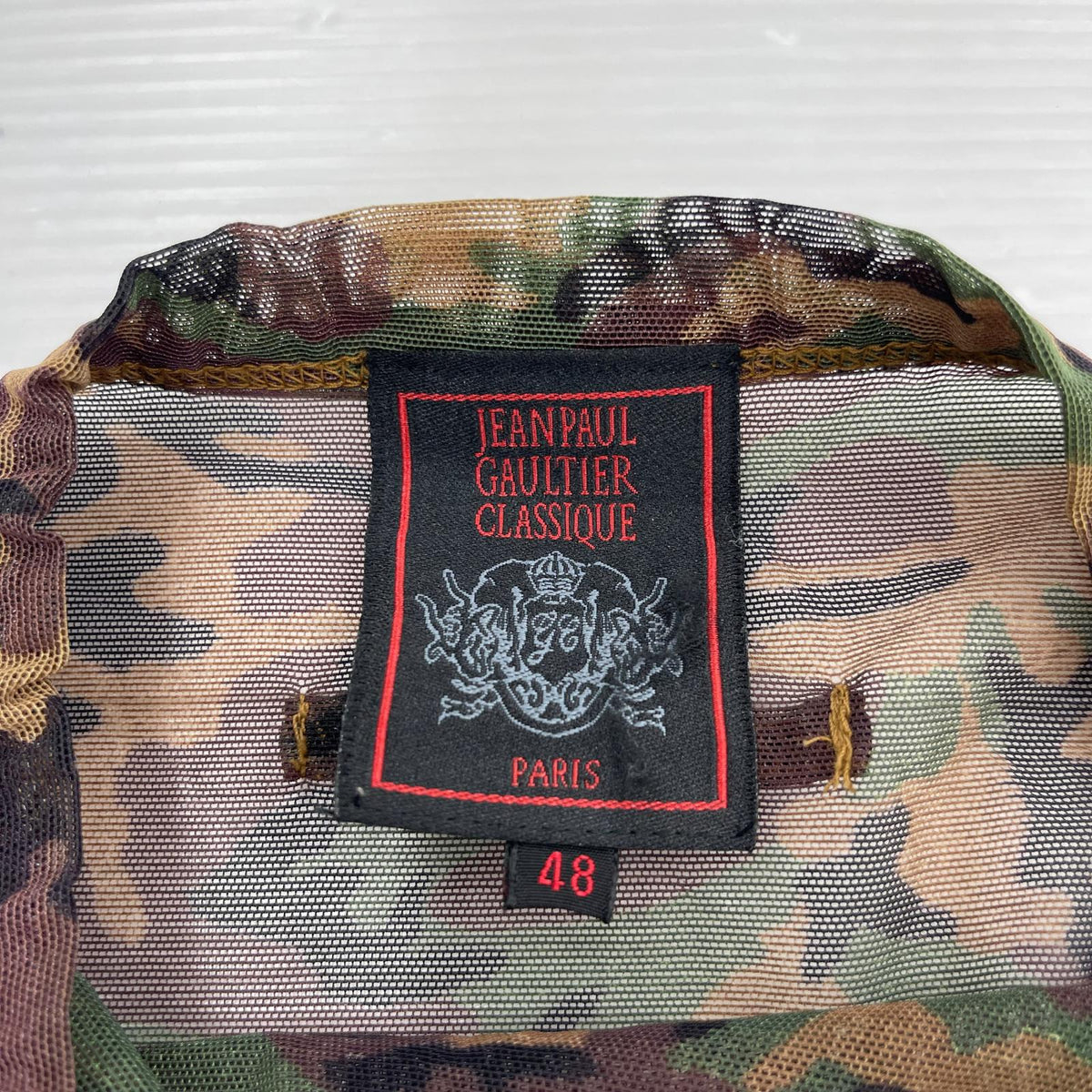 半袖Ｔシャツ JEAN PAUL GAULTIER カモ柄メッシュカットソー 48 48