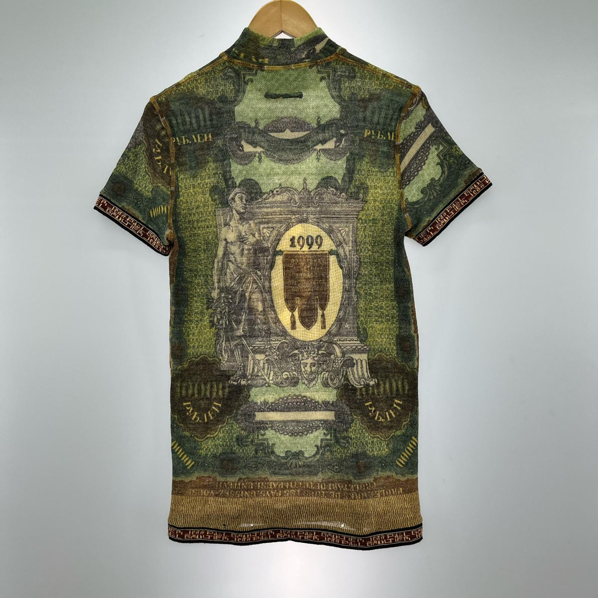 半袖Ｔシャツ JEAN PAUL GAULTIER MAILLE 99年 Money Print Top 総柄ニットソー 48