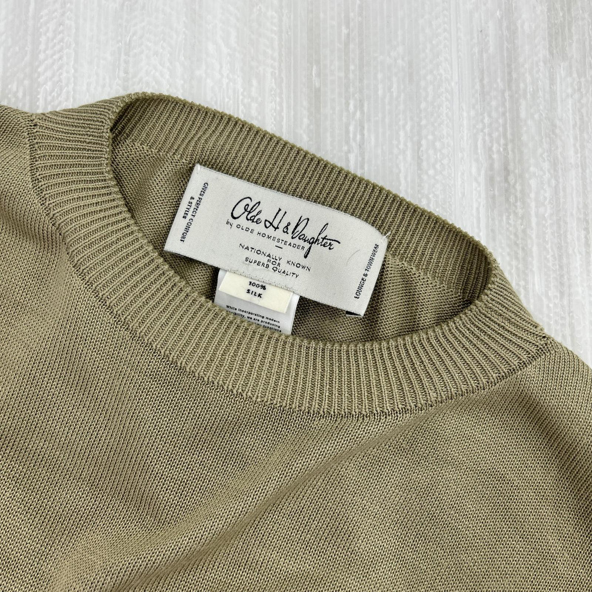 ニット Olde H & Daughter シルク クルーネック ベージュ ベージュ