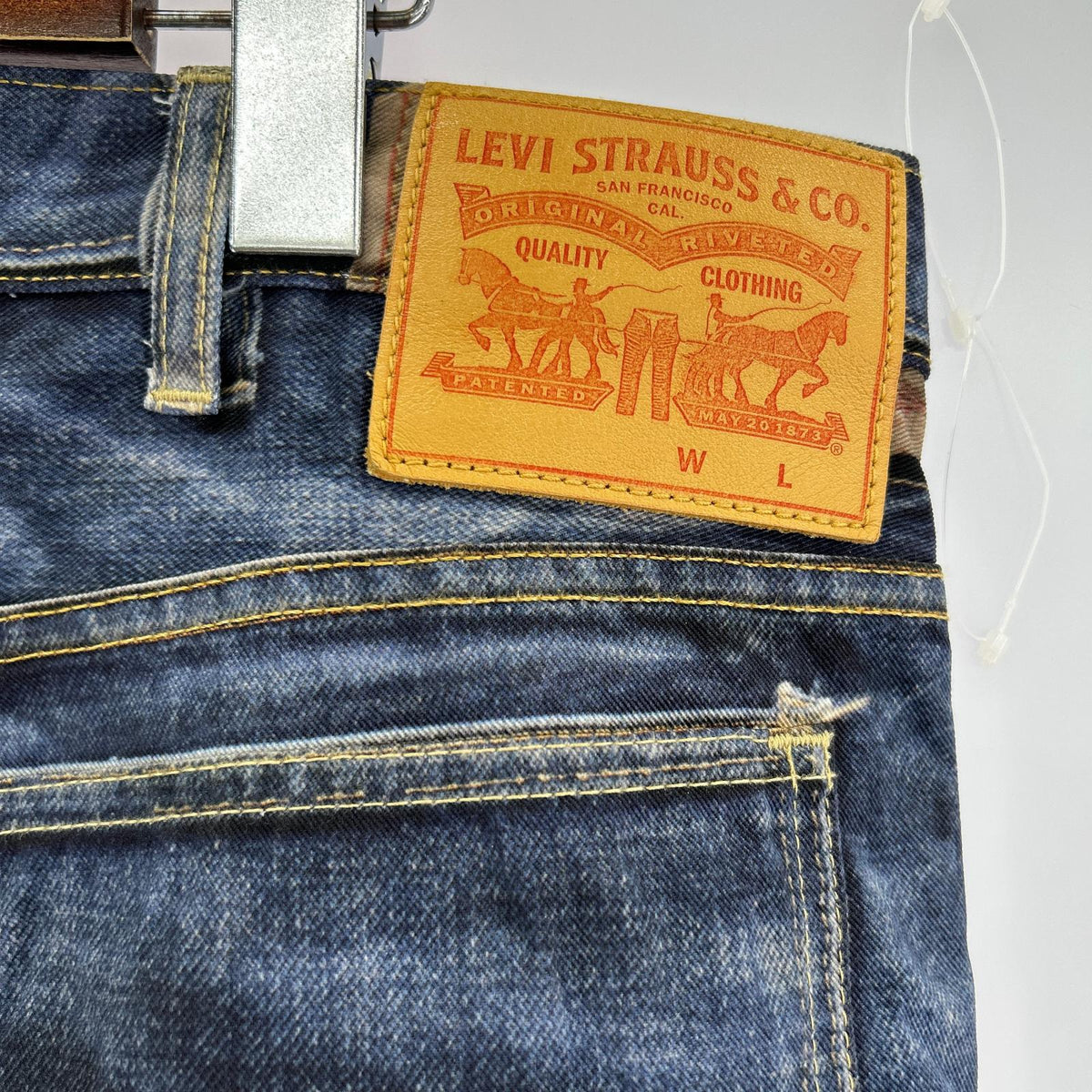 パンツ ×Levi's×BerBerJin 607E 転写 ﾌﾞｰﾂｶｯﾄ L L ネイビー
