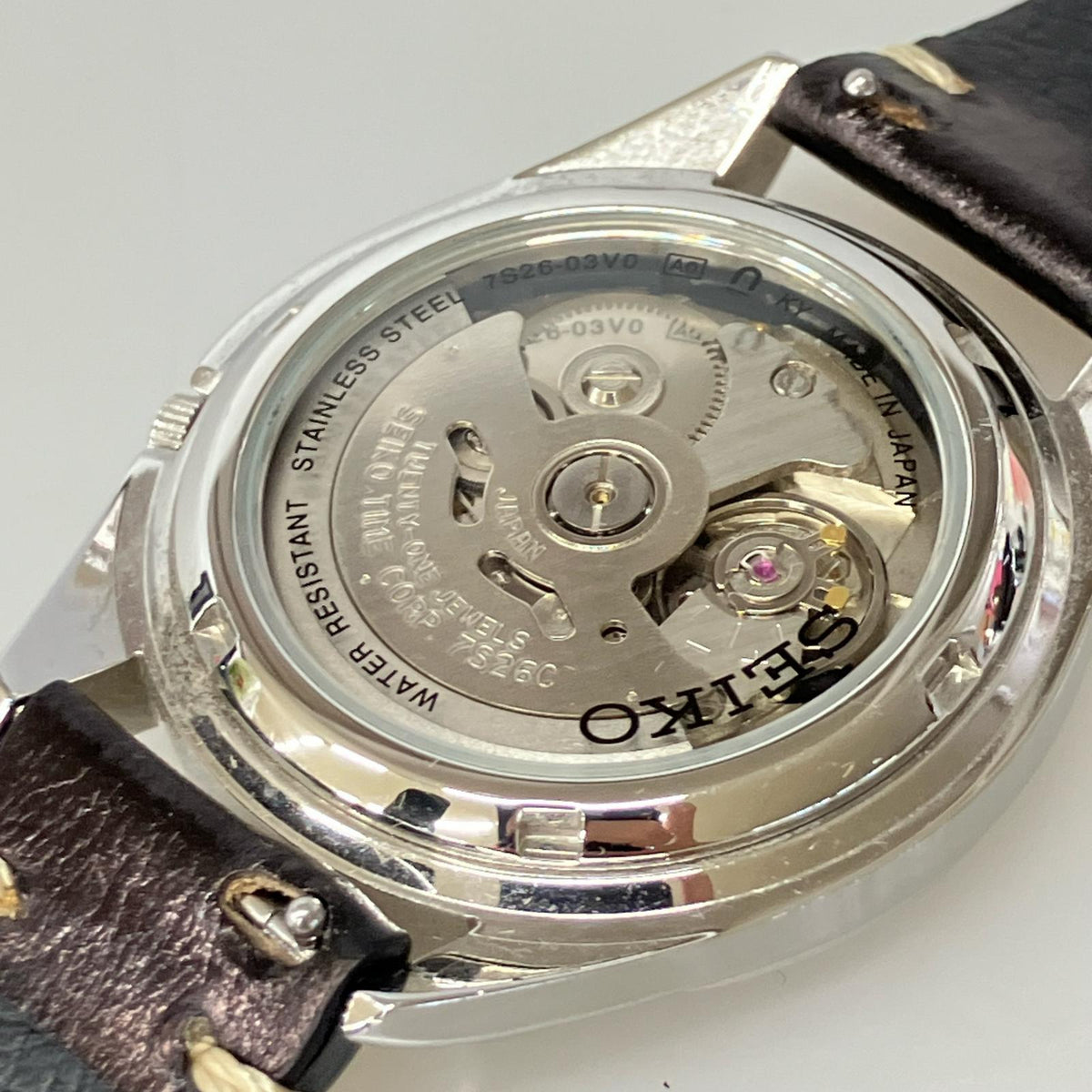 腕時計 SEIKO5 自動巻 裏スケ 7S26-03V0 ブラック