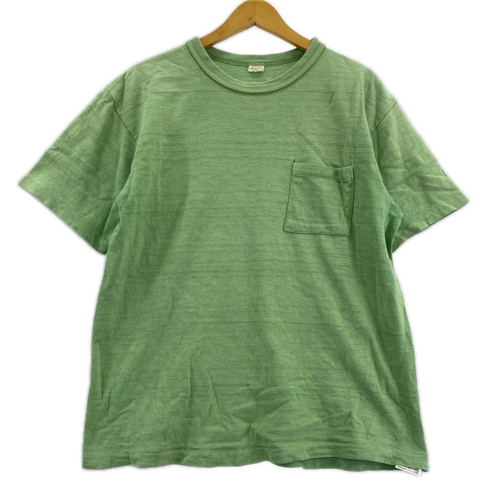 半袖Ｔシャツ シングルステッチ 胸ポケット L グリーン