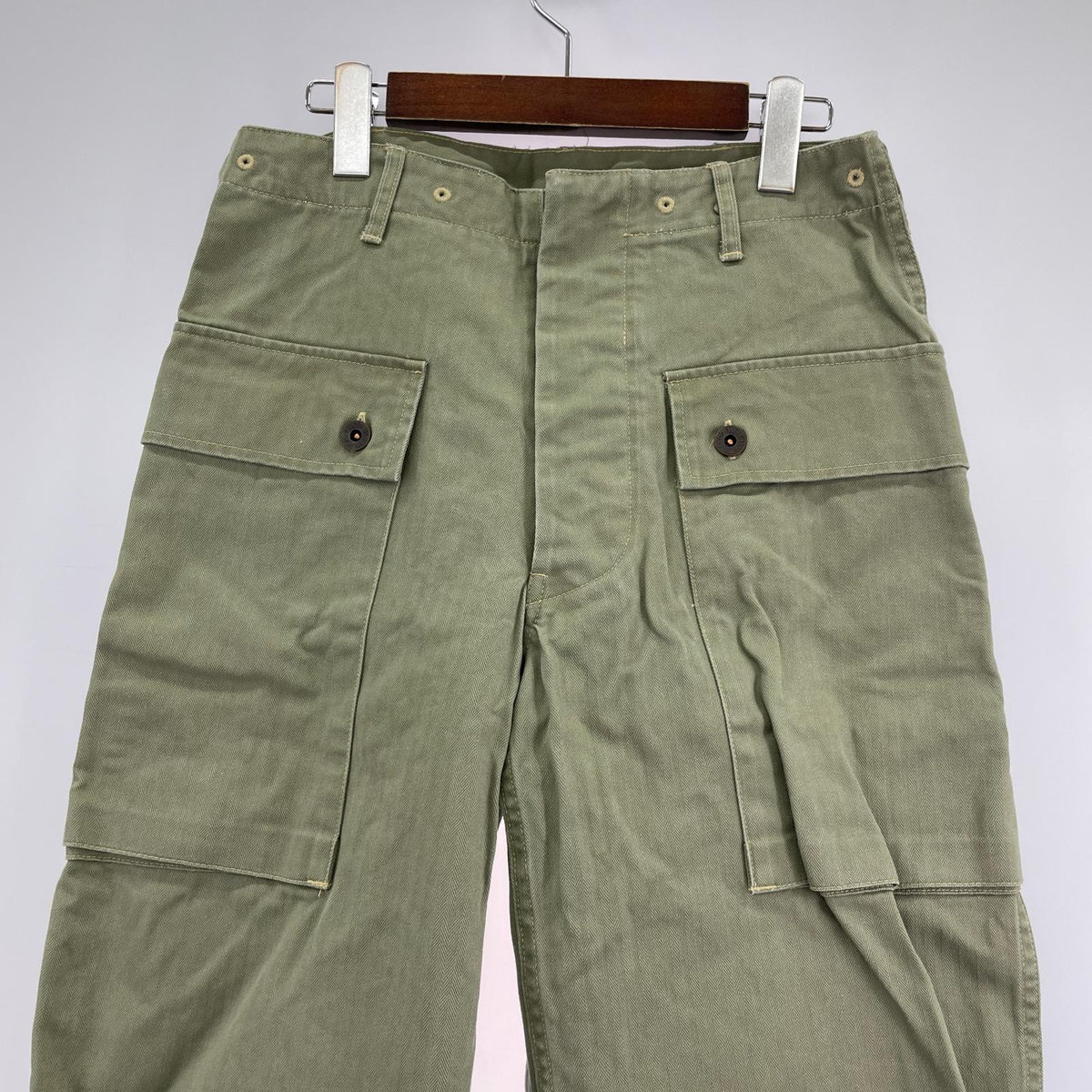 パンツ WAIPER 米軍 1940's モンキーパンツ ヘリンボーン オリーブ 30