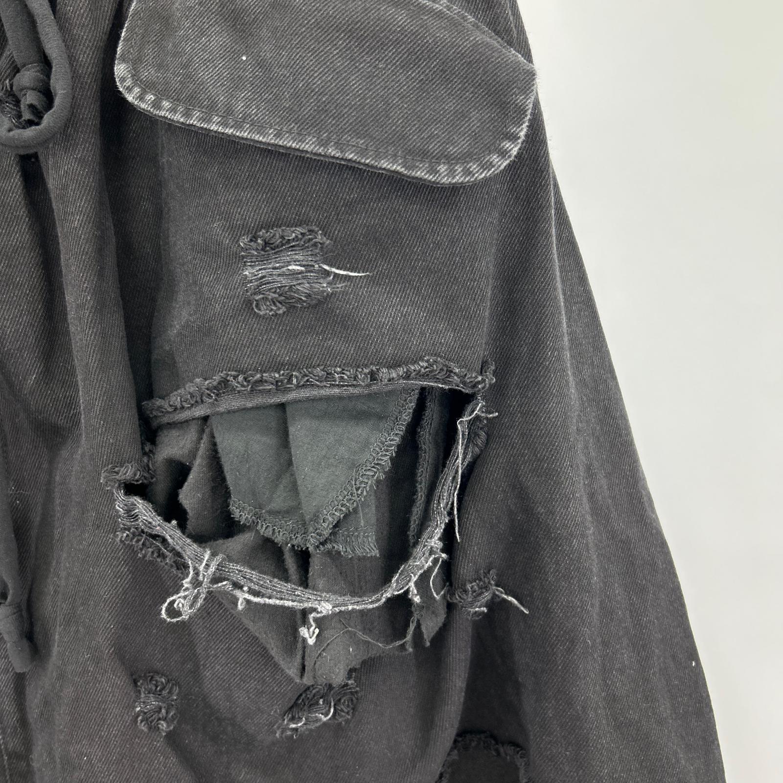 デニムパンツ YORI SPORT 25ss ZIP UNDERWEAR DENIM 34 ブラック