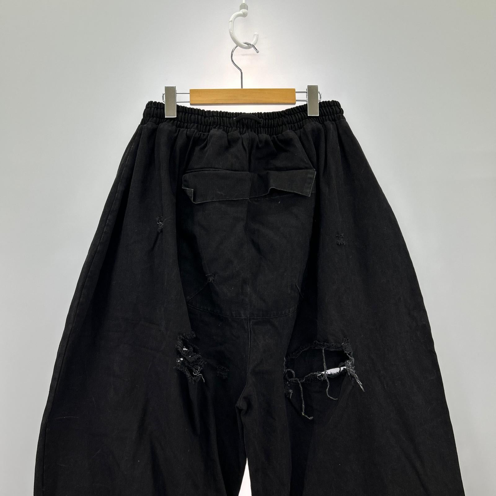 デニムパンツ YORI SPORT 25ss ZIP UNDERWEAR DENIM 34 ブラック