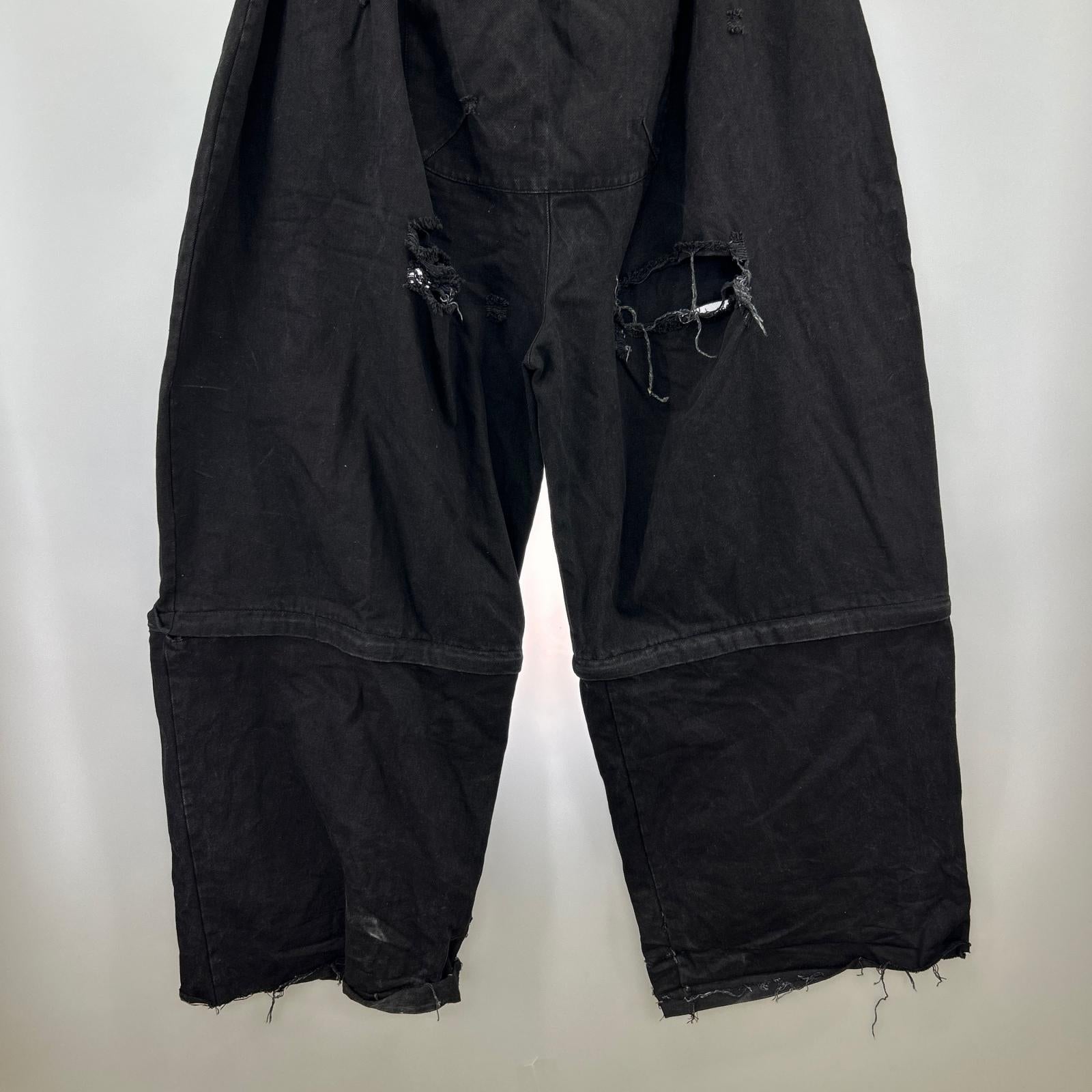 デニムパンツ YORI SPORT 25ss ZIP UNDERWEAR DENIM 34 ブラック
