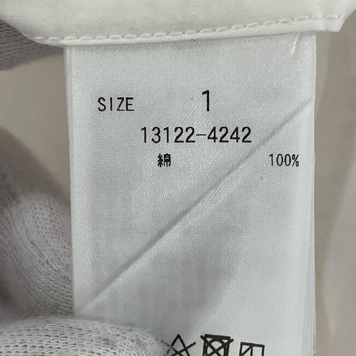 長袖シャツ HALF ZIP STAND COLLAR SHIRT 　白 1 ホワイト
