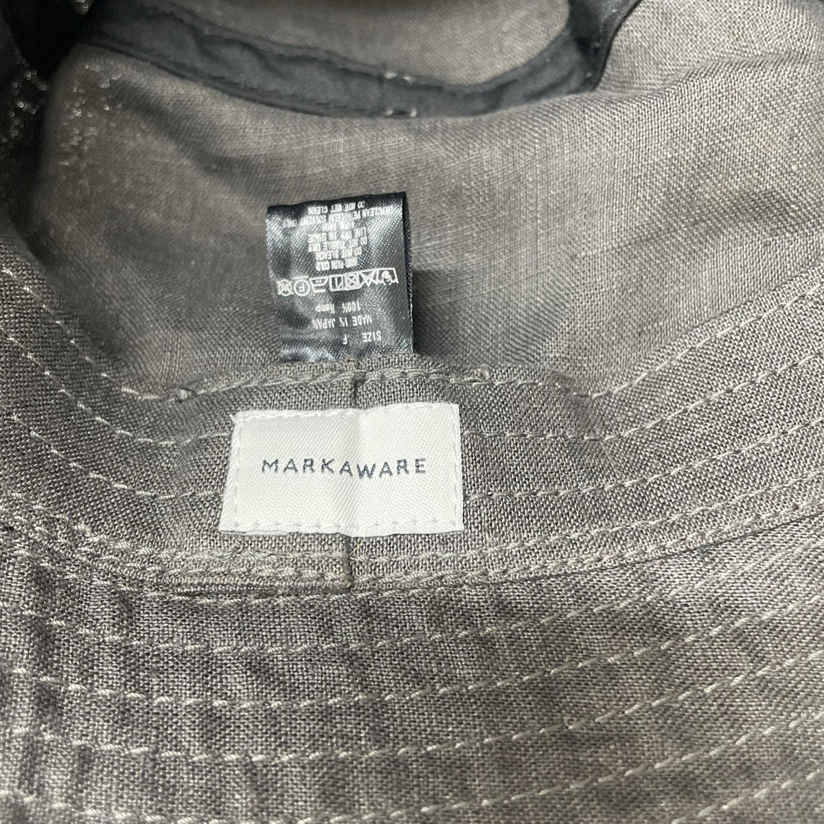 ハット ヘンプ布 グレー F ブラウン