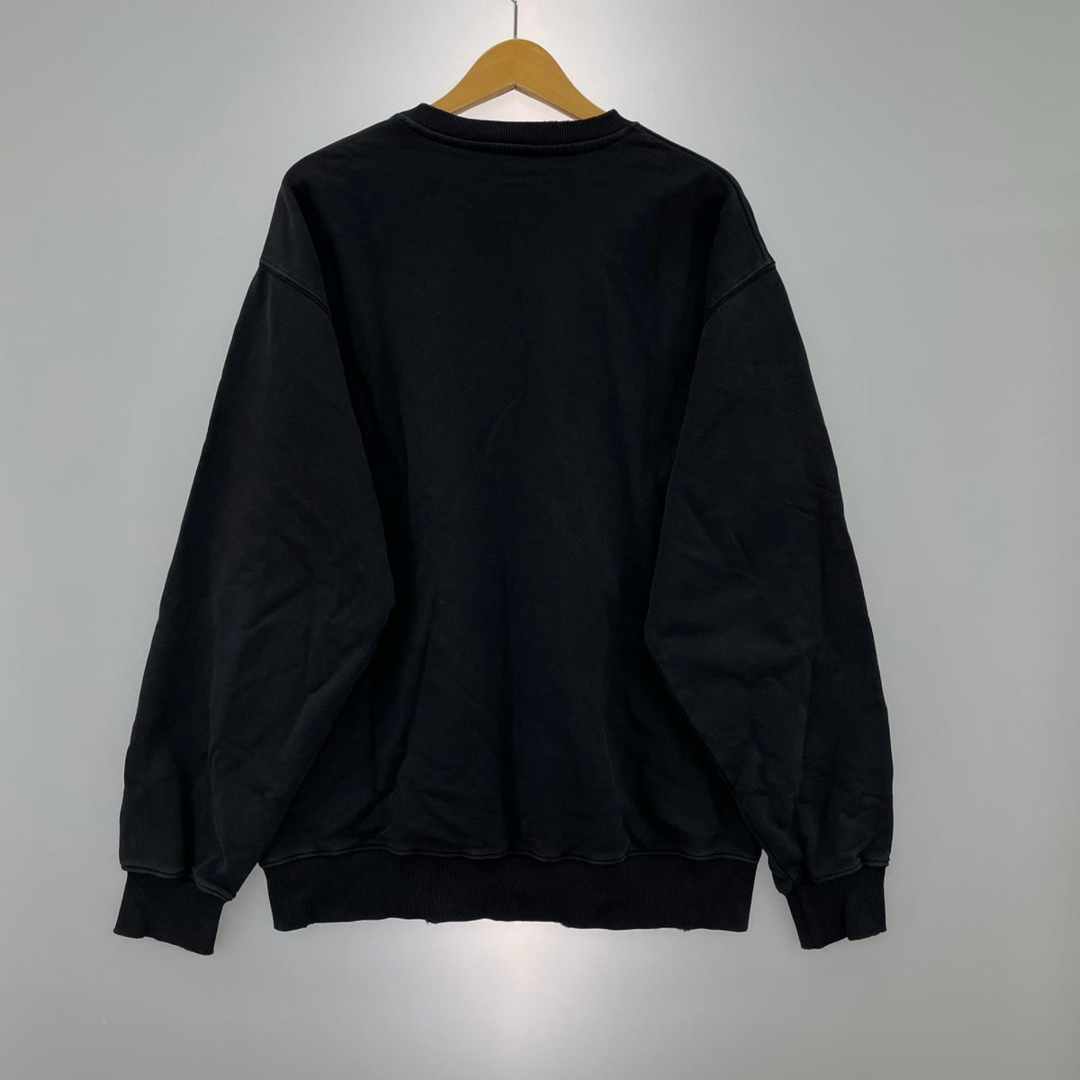 スウェット S-NEW-GINN-BRU ダメージ加工スウェット 黒 L L ブラック