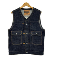 デニムジャケット Cross Denim Vest”6th No Collar” (L) L ネイビー