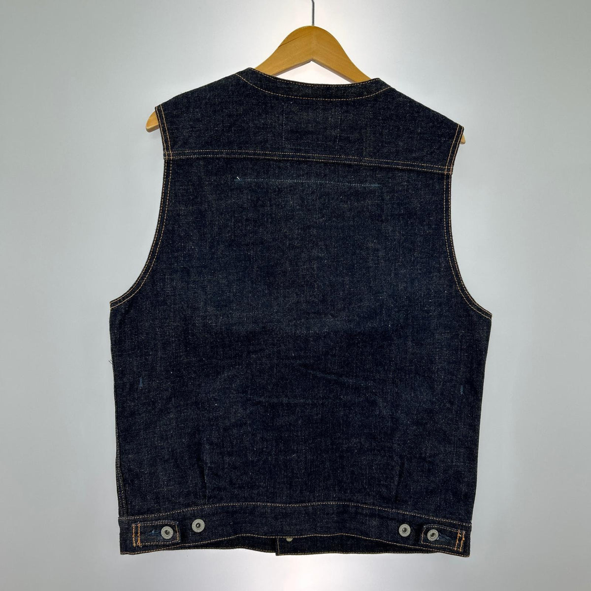 デニムジャケット Cross Denim Vest”6th No Collar” (L) L ネイビー