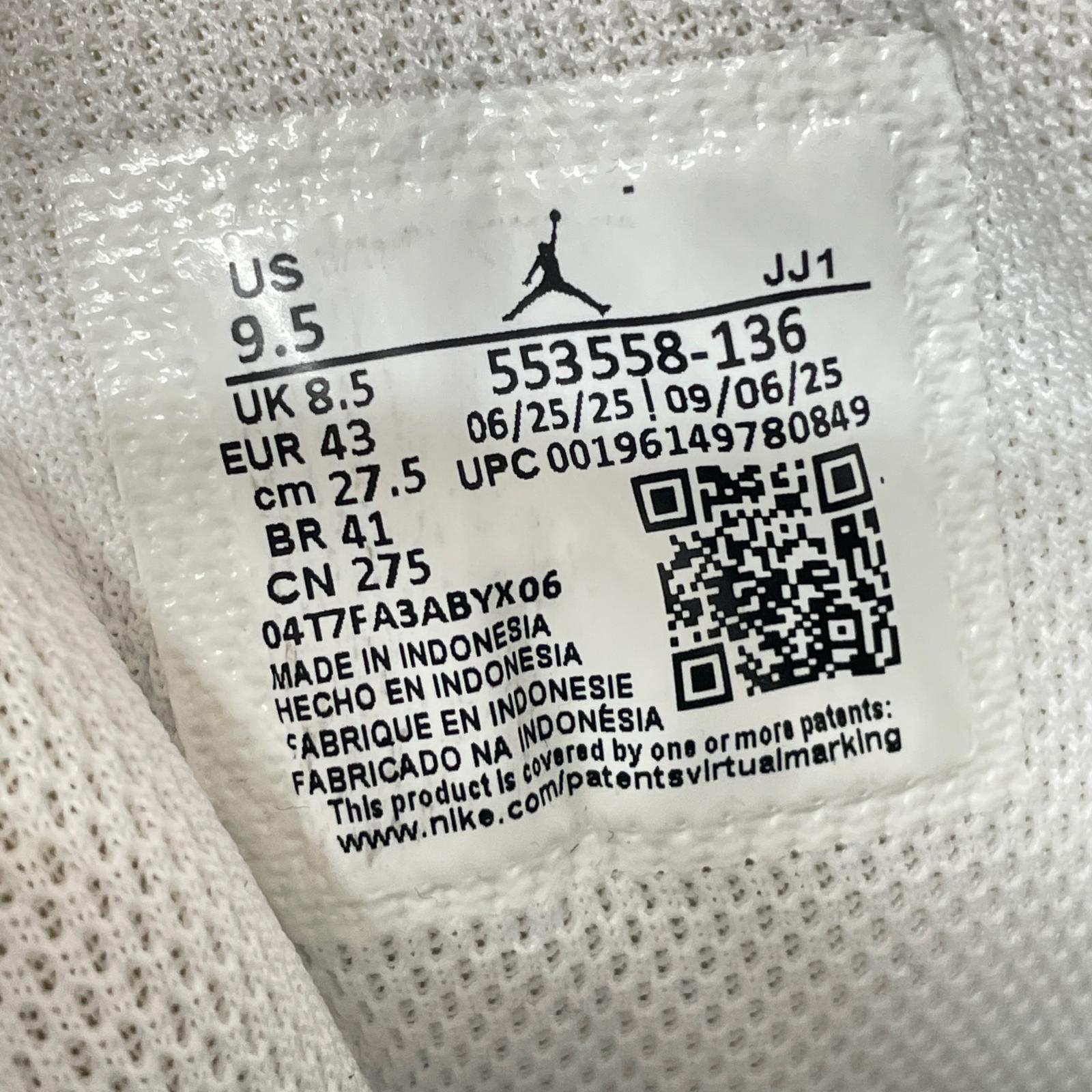 スニーカー AIR JORDAN 1 LOW white 27.5cm (US9 1/2 UK9 EU45) ホワイト