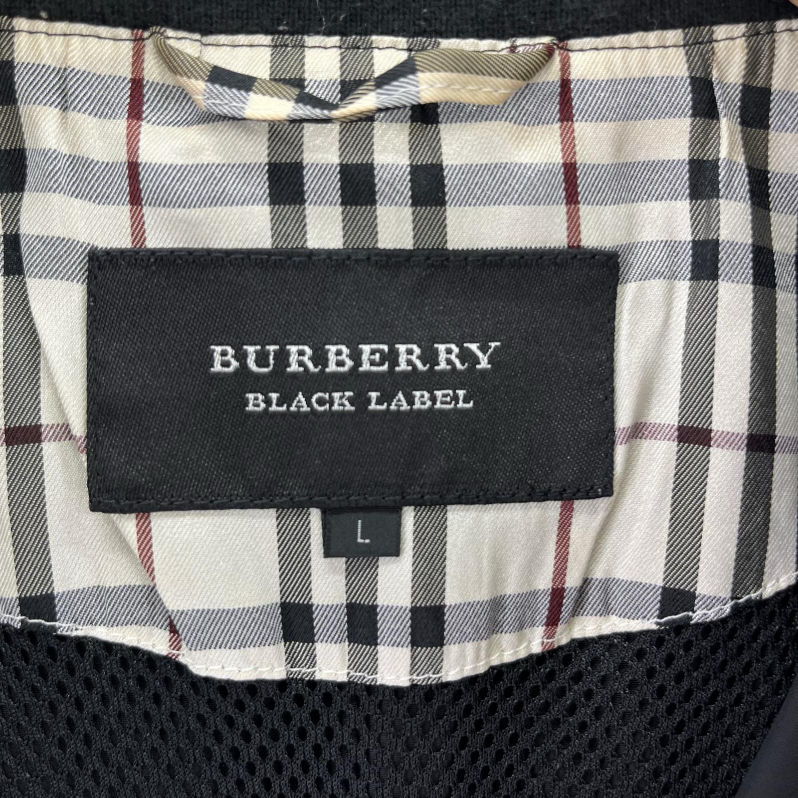 長袖シャツ BURBERRY BLACK LABEL ﾅｲﾛﾝﾌｰﾃﾞｨﾍﾞｽﾄ 裏地ﾁｪｯｸ 黒 (L) L グレー