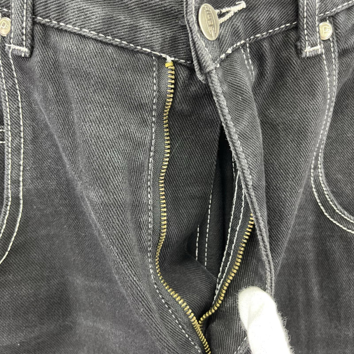 デニムパンツ 90s Plugg 黒 ｻｲﾄﾞﾗｲﾝ (31) 31 ブラック