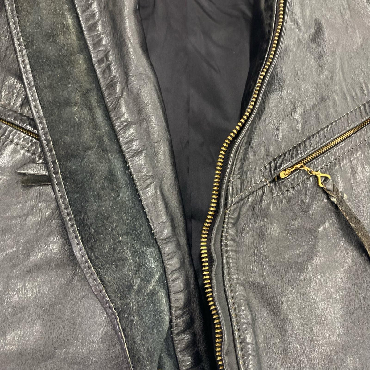 ライダースジャケット 50-60s ﾊﾟﾃｯﾄ 逆八 ﾚｻﾞｰ TALON 黒 (-) ブラック