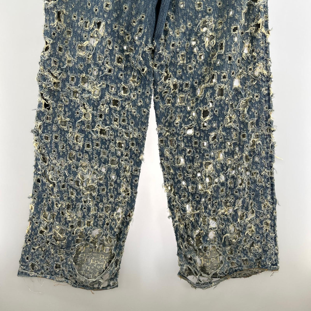 デニムパンツ 24SS/CRASHED MODERN DENIM WIDE 32 ネイビー