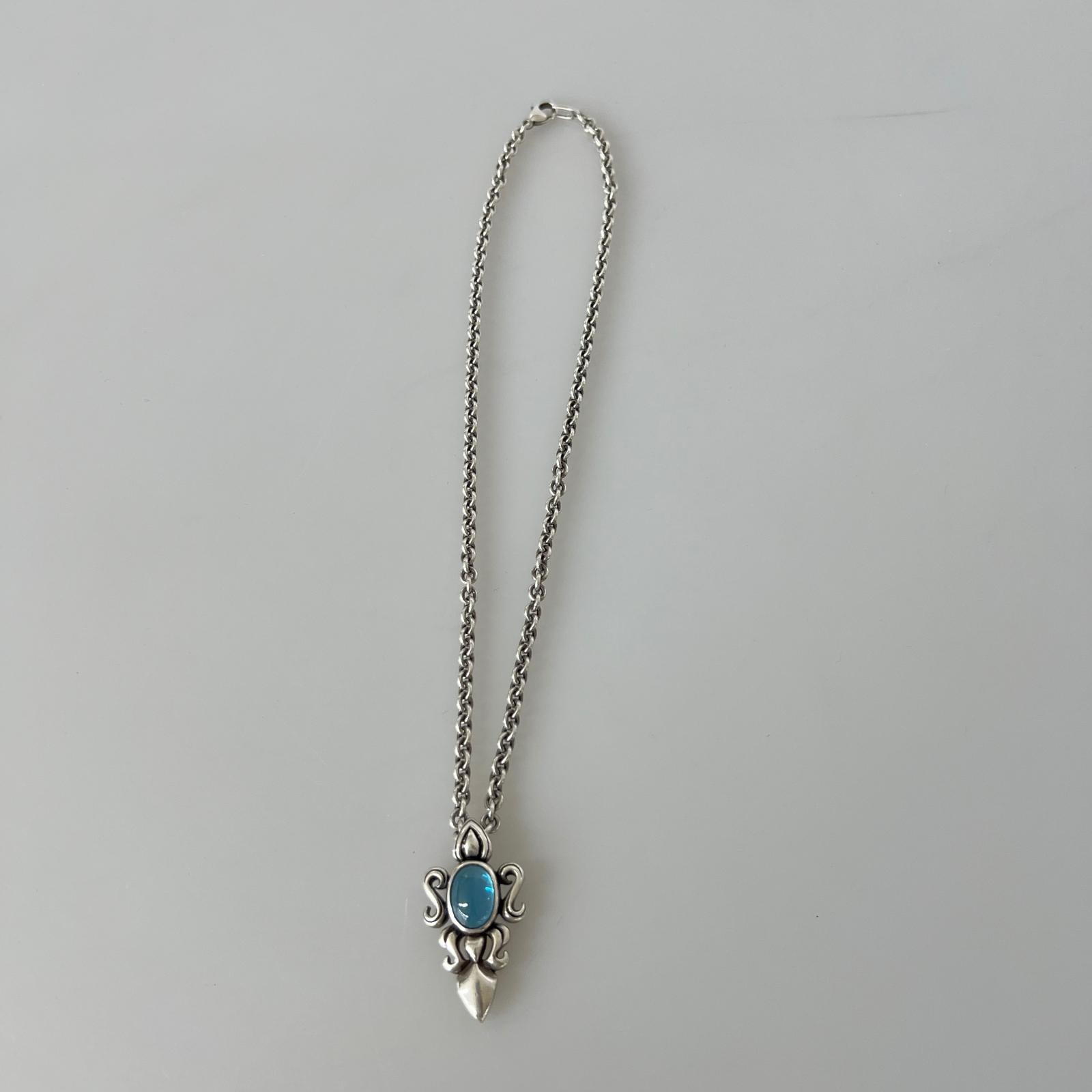 ネックレス M's Collection ブルートパーズ ペンダント&チェーン シルバー