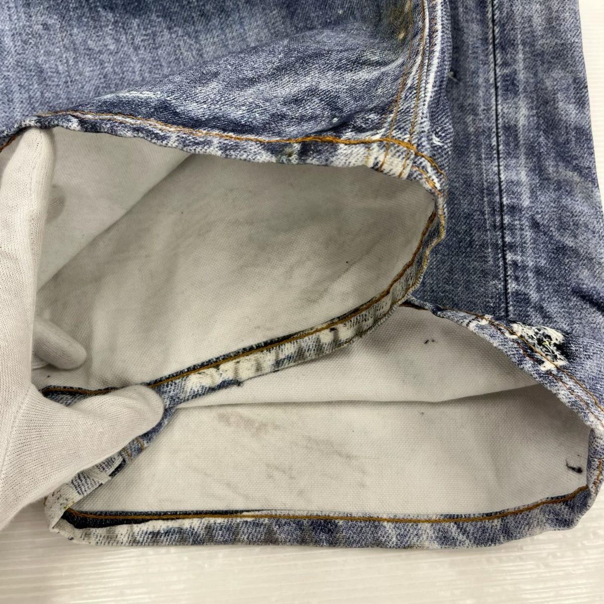 デニムパンツ 1981 Rose Print Denim Jeans (M) M ブルー