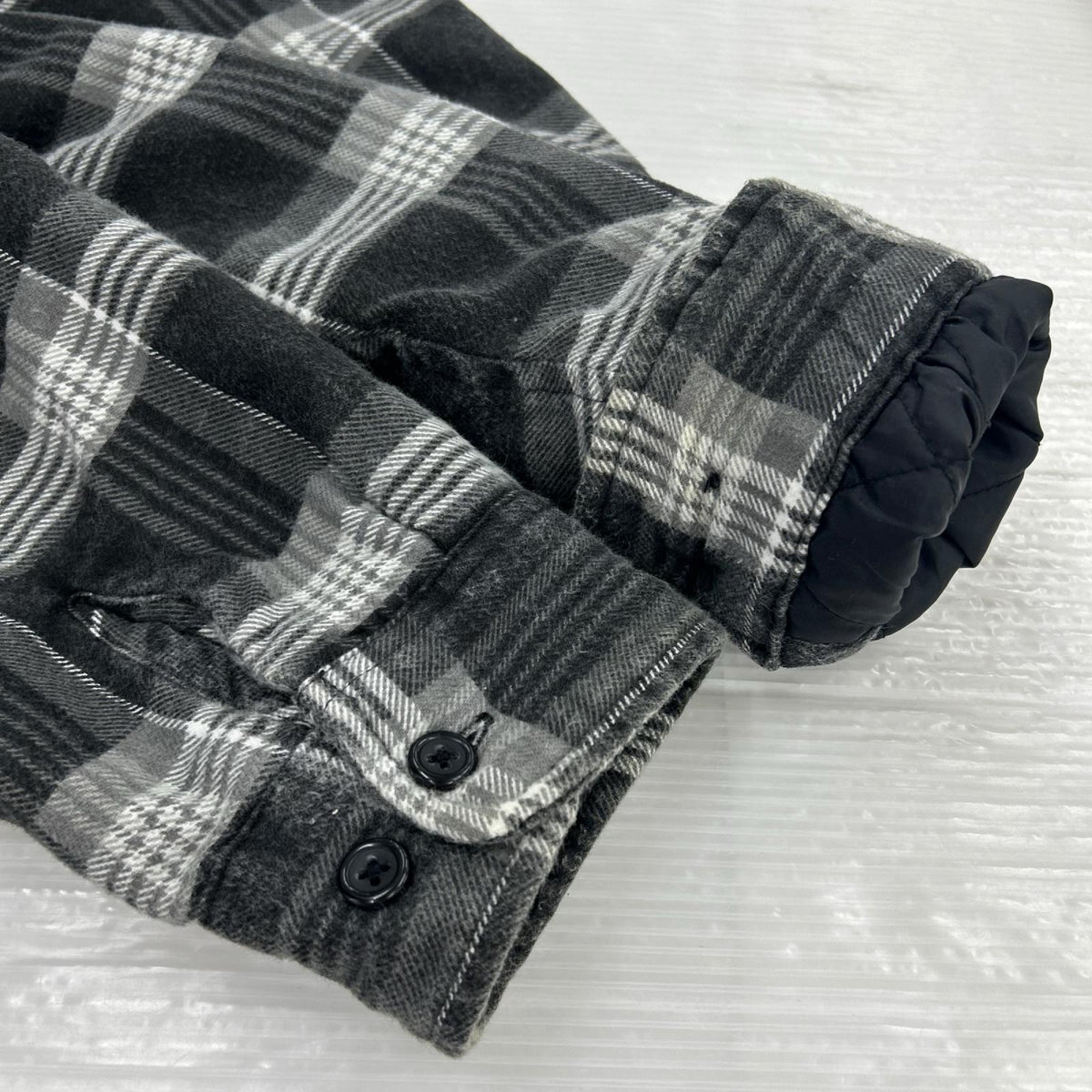 ジャケット Faux Fur Collar Flannel Shirt S S ブラック