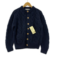 カーディガン ATHENA DESIGNS CREW NECK BUTTON (36) ネイビー