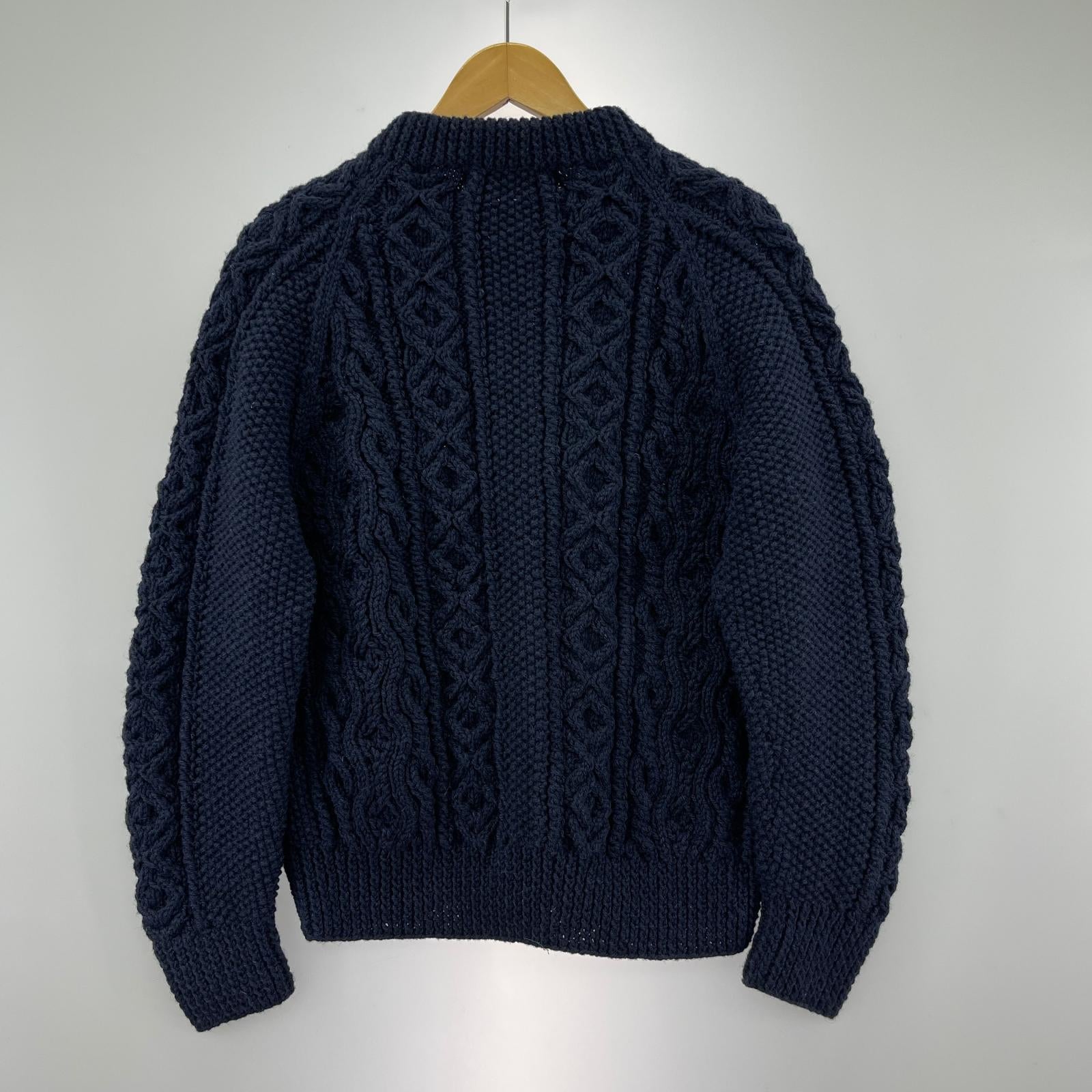 カーディガン ATHENA DESIGNS CREW NECK BUTTON (36) ネイビー