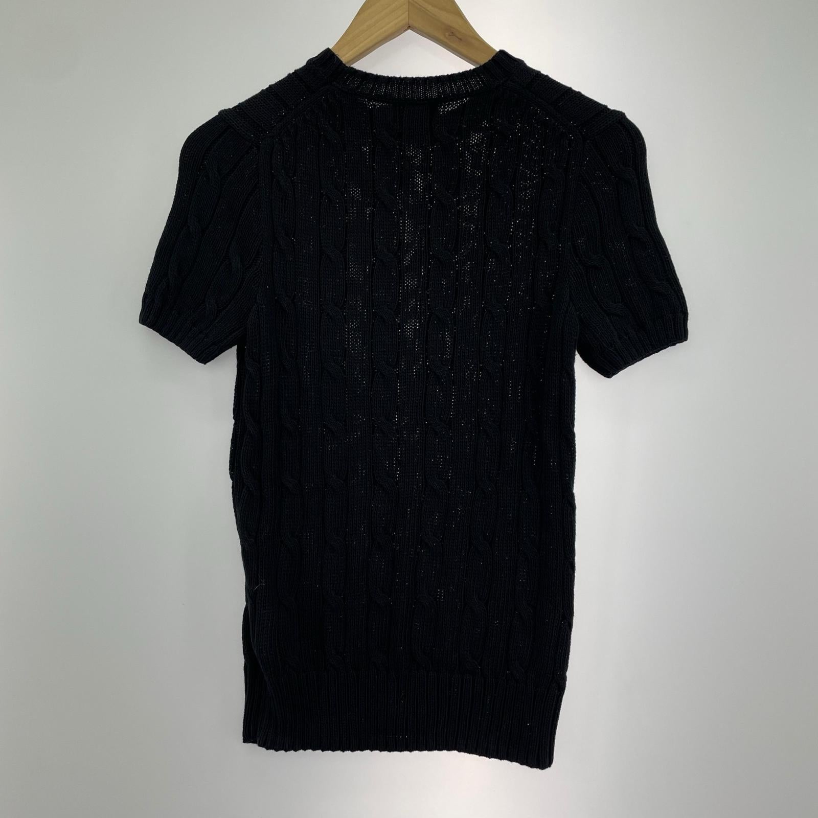 ニット サマーニット ビーデッドビッグポニー 黒 (XS) ブラック