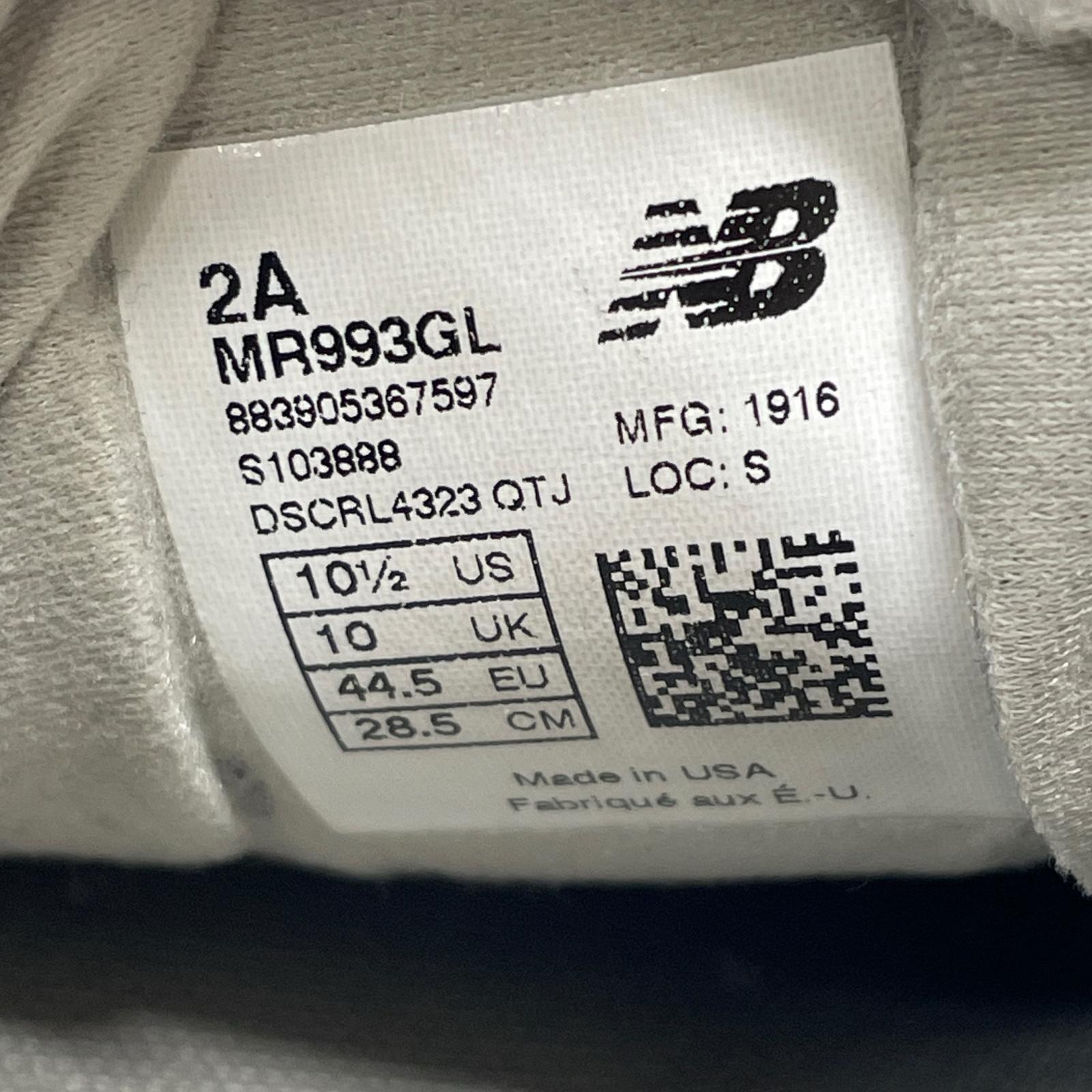 スニーカー USA製 MR993GL (28.5) グレー 28.5cm (US10 1/2 UK10 EU47) グレー