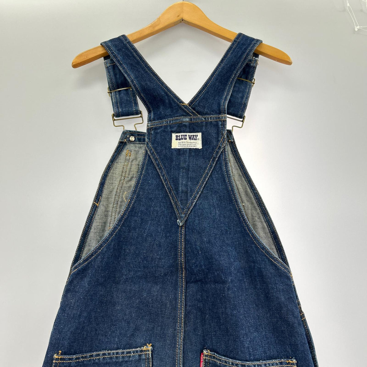 オーバーオール blue way　スコービルジップ　デニム ネイビー