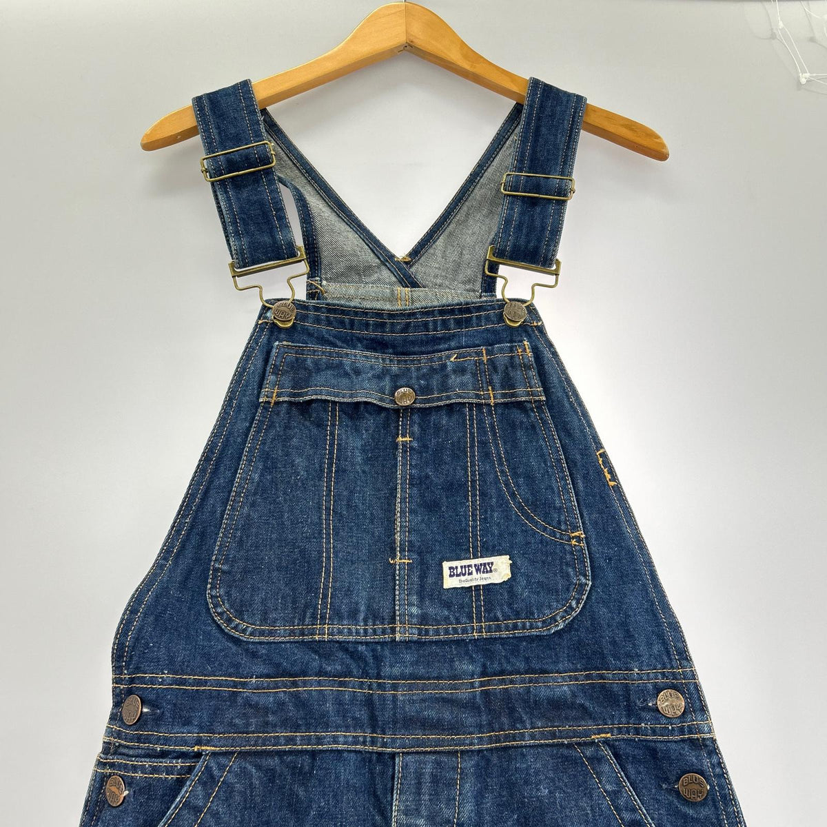 オーバーオール blue way　スコービルジップ　デニム ネイビー