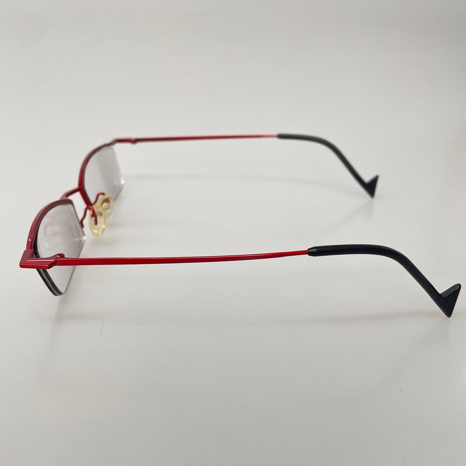 その他アクセサリー theo electra glyde メタルブロー 度入り眼鏡 レッド