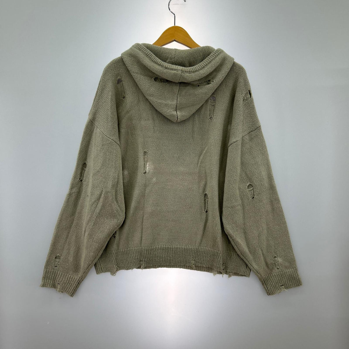 ニット SOUTHSIDE CROSS DAMAGE MOHIR HOODIE (M)黒 M カーキ