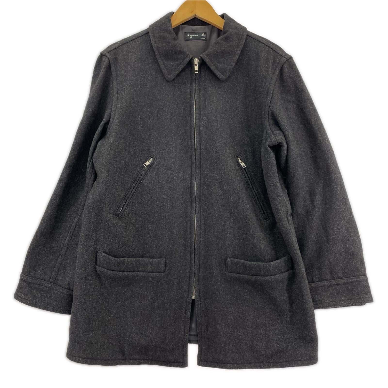 ジャケット ウール ジップブルゾン グレー