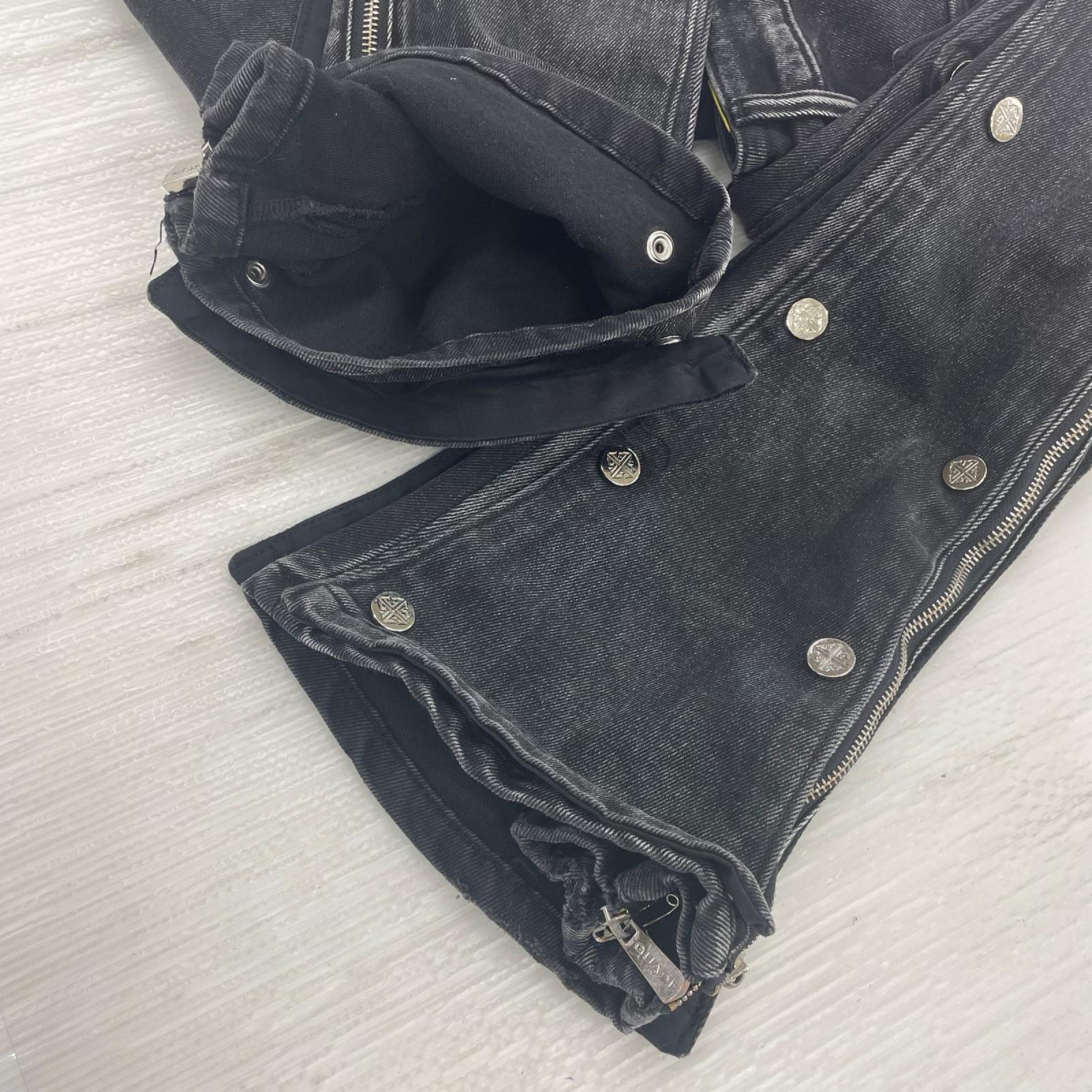 デニムパンツ GUAPI PREMIUM フレアブラックデニム 28 28 ブラック
