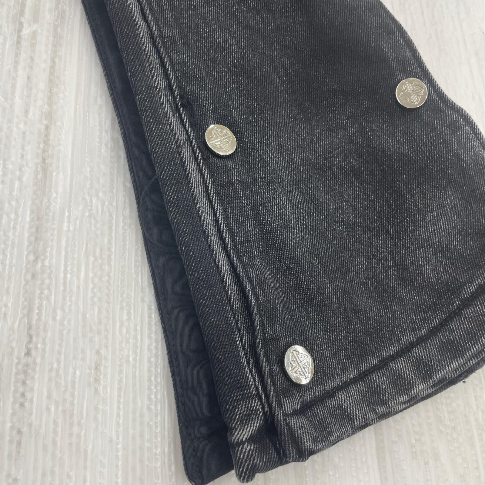 デニムパンツ GUAPI PREMIUM フレアブラックデニム 28 28 ブラック