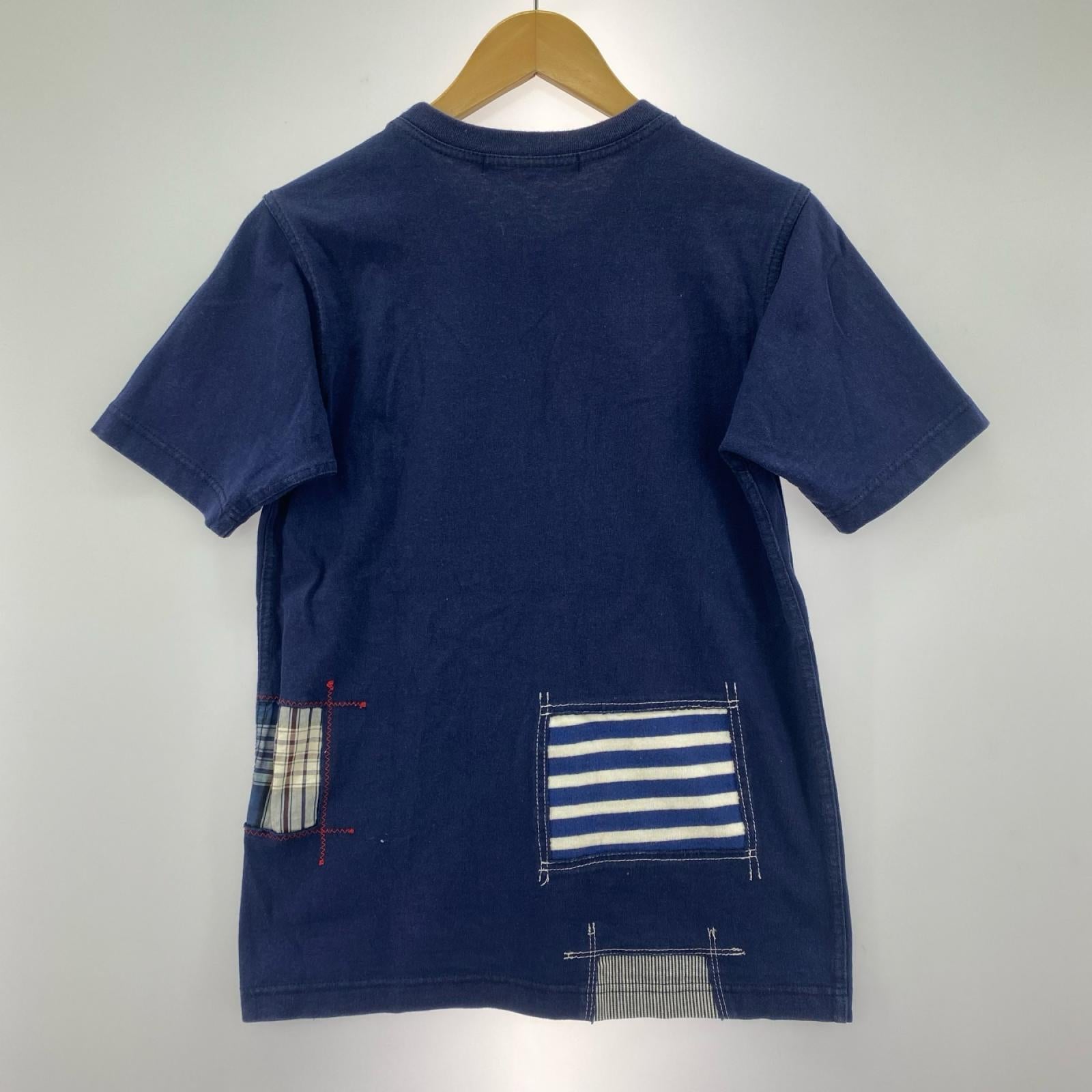 半袖Ｔシャツ AD2011 ﾊﾟｯﾁﾜｰｸ ﾎﾟｹTEE 紺 (S) S ネイビー