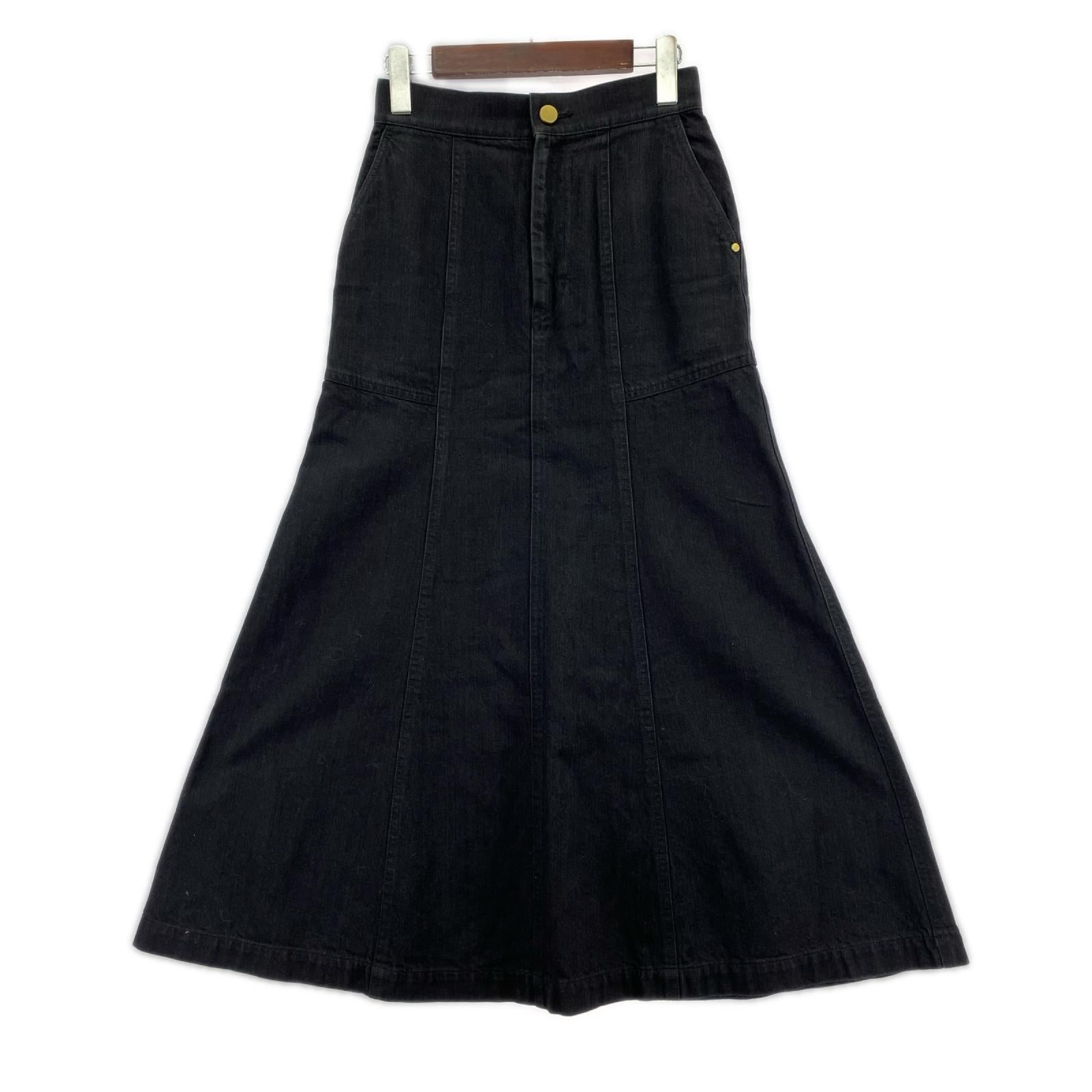 ロングスカート 22AW Trapeze Denim Skirt (1) 1 ブラック